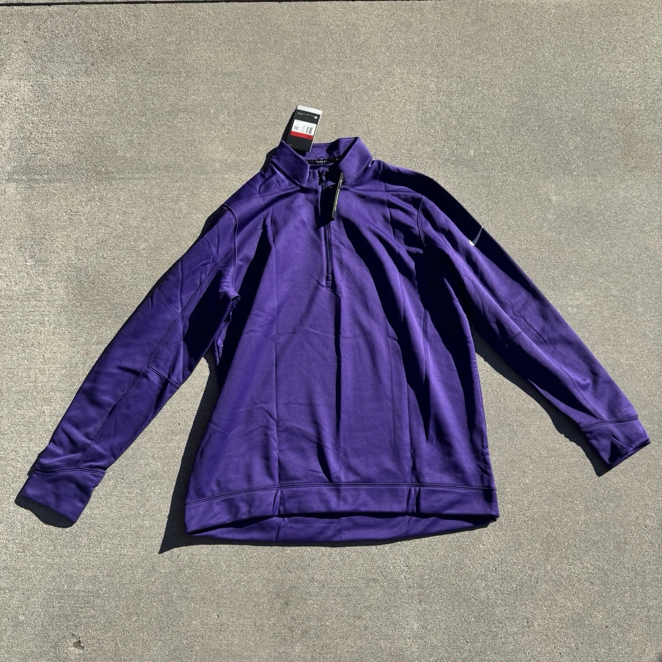 Top repelente al agua púrpura L grande Nike para hombre ajuste térmico 1/2 cremallera AR2600-547 Foto 1 de 4