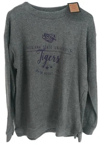 Neu mit Etikett LSU Tigers Finley Damen-Sweatshirt bequem Frottee L/S Rundhalsausschnitt meliert grau - Bild 1 von 4