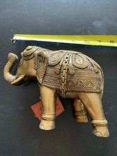 vintage brass elephant 5'' tall and 7 '' long with/ tag made in india