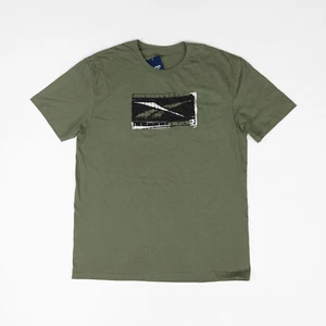 Camiseta Reebok Hombre Todo Algodón Logo Verde Ejército Talla S - Imagen 1 de 3