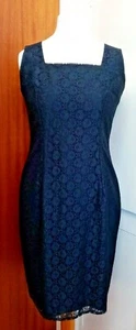 TR VTG 90's Clock House Black Lace Overlay Formal Sleeveless Shift Dress Size 16 - Picture 1 of 7
