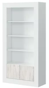 Estanteria libreria 5 estantes 2 puertas blanco artik y blanco velho 181x94x35cm - Imagen 1 de 5