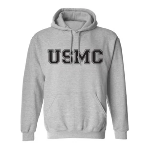 "USMC"" Atlética Marines Sudadera con Capucha en Gris - Adulto Pequeña a 5X - Imagen 1 de 2