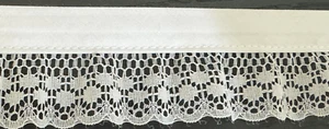 1&1/2" White Lace Ruffled Fabric Trim with Bias Header 6 Yards - Picture 1 of 1
