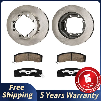 Front Disc Rotors + Ceramic Brake Pads For Chevrolet K2500 1988-2000 K3500 Tahoe Foto 1 de 4