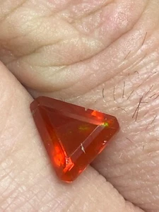 Orange Mexican Opal 9x9 mm Trillion Faceted Loose Clean Opal Cutter USA T4R2D3 - Picture 1 of 11