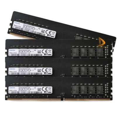 Samsung 4x 16GB 2RX8 PC4-2133P DDR4 17000MHz 288Pin UDIMM Desktop Memory RAM - Image 1 of 4
