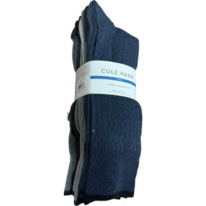 Socks Mens Dress Cole Haan 6-pair NEW Black Blue Cotton Shoe Size 7-12 - Picture 1 of 14