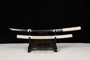 Clay Temperped T10 Steel Japanese Samurai Sword Katana Shirasaya Razor Sharp - Picture 1 of 12
