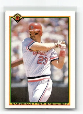 1990 Bowman  #202 Tom Brunansky St. Louis Cardinals MLB Baseball Card - Image 1 of 2