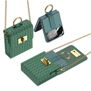 Leder Mini Kuriertasche Hülle Mit Handykette für Samsung Galaxy Z Flip 4 3 5G - Bild 1 von 23