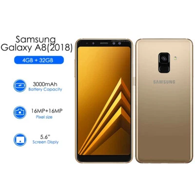 Original Samsung Galaxy A8(2018) A530F/DS Phone 32GB LTE 4G Unlocked GSM 2-SIM - Image 1 of 4