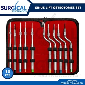 Concave Sinus Lift Osteotomes Straight & Angled Dental Implant Color Codded Set - Picture 1 of 10