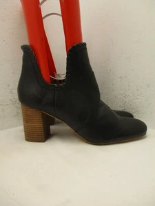 Lucky Brand SIVYA Black Leather Slip On High Heels Ankle Boots Womens Size 11 M - Picture 1 of 10
