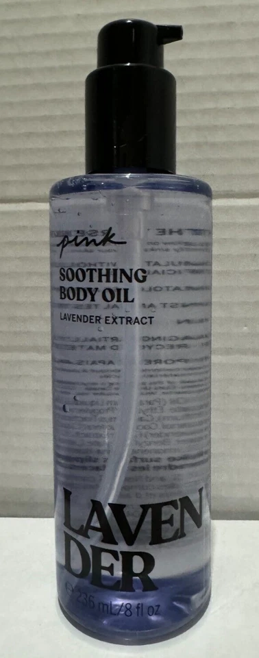 New Victoria's Secret  PINK Soothing Body Oil LAVENDER EXTRACT  8 Fl oz 236 ML - Image 1 of 1