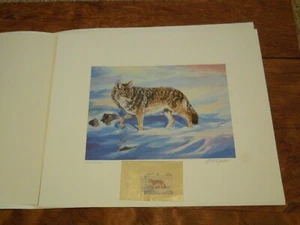 1983 North Dakota Furbearer Wolf Stamp Print Signed by Lori Nass,limited edition - Picture 1 of 11