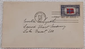 U.S - 1943 - NORWAY FLAG - FDC - #183 - Picture 1 of 1