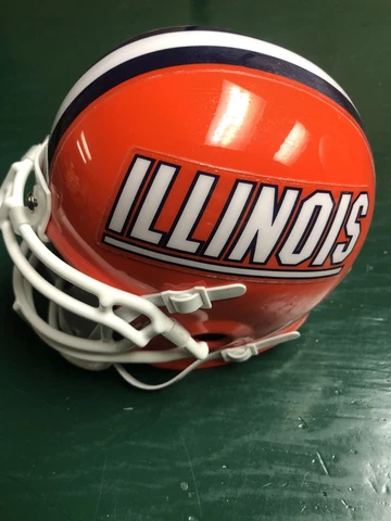 NCAA University Of Illinois Illini Schutt Mini Helmet Signed By Coach Ron Zook Cover