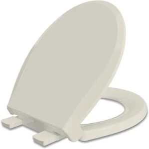 Round Toilet Seat, Slow Close Quick-Release Hinges, Heavy Duty Soft Close - Picture 1 of 6