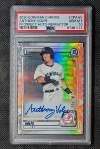 Anthony Volpe 2020 Bowman Chrome 1st Prospect Refractor Auto #/499 PSA 10 - Imagen 1 de 2