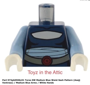 Lego 1x 973pb0506c01 torso SW patrón de faja de cintura azul mediano (Asajj Ventress) Nm - Imagen 1 de 1