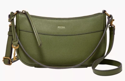 Fossil Skylar Mini Baguette Crossbody Army Green Leather SHB3119376 NWT $150 - Image 1 of 4
