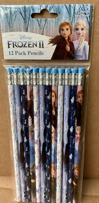 Disney's Frozen 2 - 12 #2 деревянные карандаши. 4 дизайна в запечатанной упаковке - E - Изображение 1 из 3