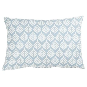 Scandi Minimalist Botanical Leaf Boudoir Cushion, Cornflower Blue. 17x12" Cover - Picture 1 of 3