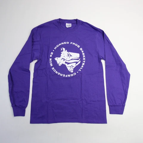 TCU Horned Frogs Port Company Long Sleeve Shirt Men's Purple Used Cover