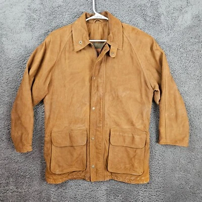 Vintage Mens Coach Jacket Size L Large 100% Leather Brown Coat Long - Image 1 of 4