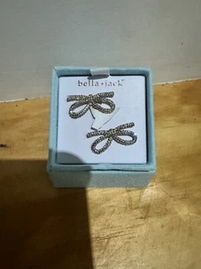 Bella And Jack Sparkly Beautiful Gift Bow Earrings- NEW - Picture 1 of 3