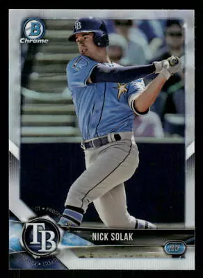 2018 Bowman Draft #BDC-46 Nick Solak Chrome Refractors Tampa Bay Rays - Image 1 of 2