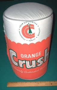 VTG 1960s Era ORANGE CRUSH Soda Pop CAN 14” Plush Pillow Broncos - Picture 1 of 7