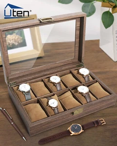 3/6/10/12 Slots Watch Box Watch Case Organizer Jewelry Display Storage Gift - Picture 1 of 52