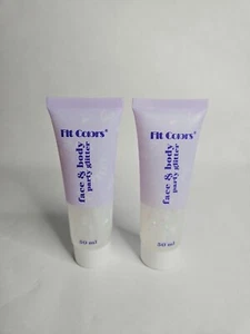 2 Pack FIT COLORS Face & Body Party Glitter Gel 50ml, White - Picture 1 of 4