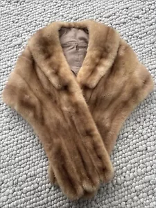 Vintage mink stole, Champagne beige - Picture 1 of 10