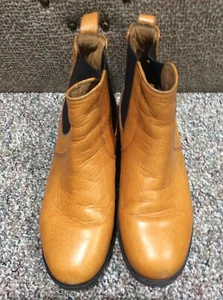 ANKLE BOOT Lifetime Leather Brown orange Chelsea pull on Duluth Trading Co. 9.5 - Picture 1 of 9