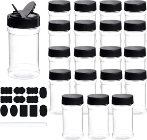 Spice Bottles Dabacc 20Pcs 7Oz Clear Plastic Container Jars with Lids Labels - Picture 1 of 8