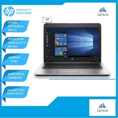 NOTEBOOK HP PROBOOK 840 G3 INTEL CORE I5-6200U 8GB RAM 256GB SSD WIFI WINDOWS 11 - Immagine 1 di 4