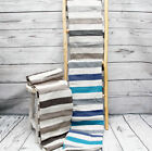 Foulard Furnishing cloth cover in pure Oman cotton with dove gray stripes
