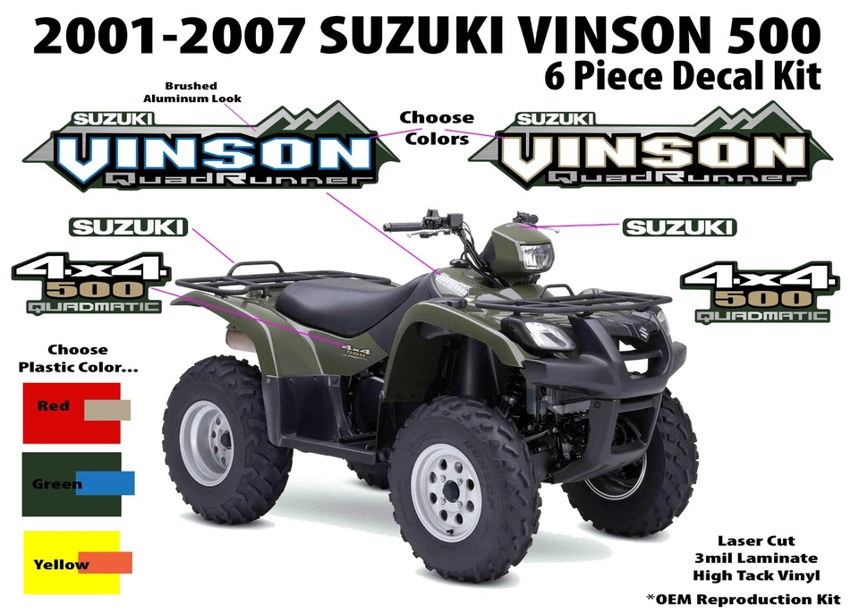 Suzuki Vinson 500 4x4 OEM ATV Tank Decal Sticker Emblem King Quad QuadRunner LTA
