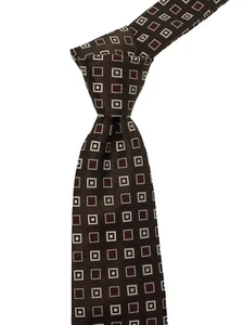 $330 NWT KITON Napoli 7 Fold Brown w Woven Gold Medallions Silk Neck Tie 3.5W - Picture 1 of 5