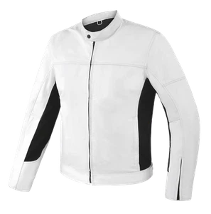 veste moto homme Rebel Streetfighter cuir protections homologuées CE blanc XXL - Picture 1 of 4