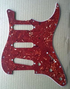 Stratocaster SSS Pickguard Red Tortoise 11 Hole for USA style Strat Guitar - Picture 1 of 3