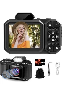 Digital Camera, 4K Vlogging Camera with 64GB Card 48MP Autofocus Compact Digital - Picture 1 of 10