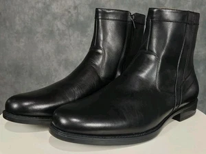 Florsheim Midtown einfache Zehenpartie Reißverschluss Stiefel schwarz Leder Größe 11 D - Bild 1 von 10