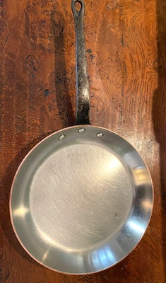 Vintage Copper French Fry Pan,  Medium with a 10.5" diameter, Ca 1980 - Image 1 of 4