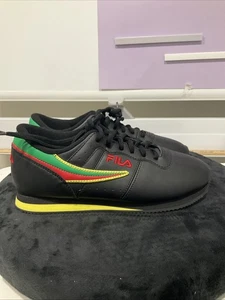 Große Kinder Fila Machu schwarz rot gelb grün Rasta Y6,5 - Bild 1 von 7