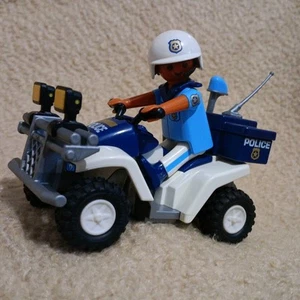 Playmobil Police Quad 3655 mit Rammschutzbügel, Friktionsmotor, bespielt - Bild 1 von 3