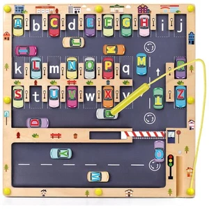 Scuwtocn Wooden Magnetic Alphabet Maze Letter Puzzle Montessori Fine Motor Sk... - Picture 1 of 6
